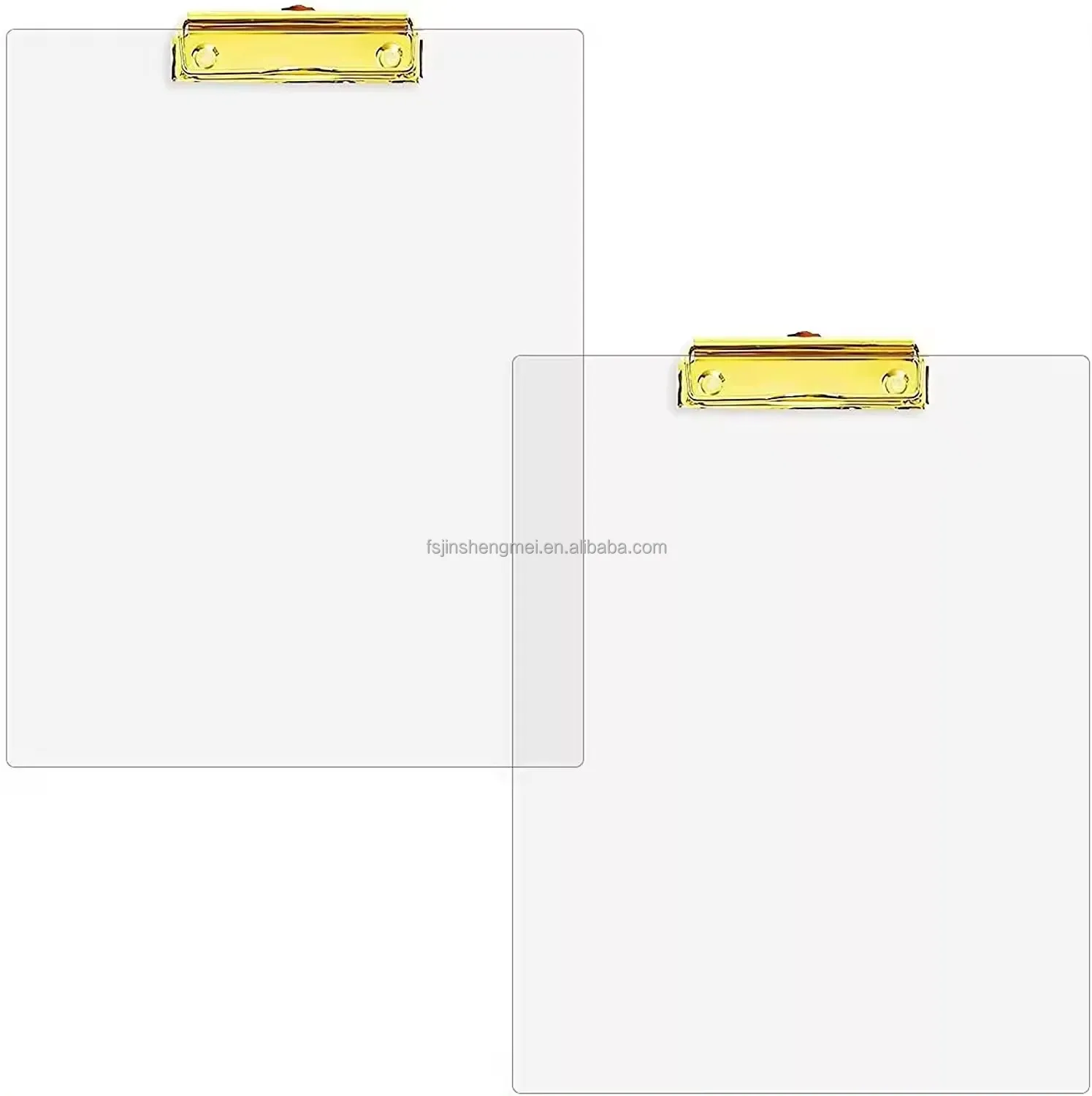 Rectangle Clear Acrylic Clipboard with Metal Plated Clip A4 Paper Plastic Clipboard With Hanging Hole For Desktop Stationery