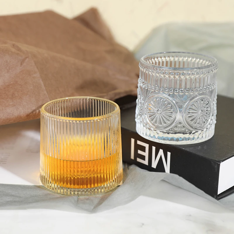 High Quality Factory Direct Whisky Glasses Clear Crystal Cylindrical Shot Glasses Flat Wine Glasses
