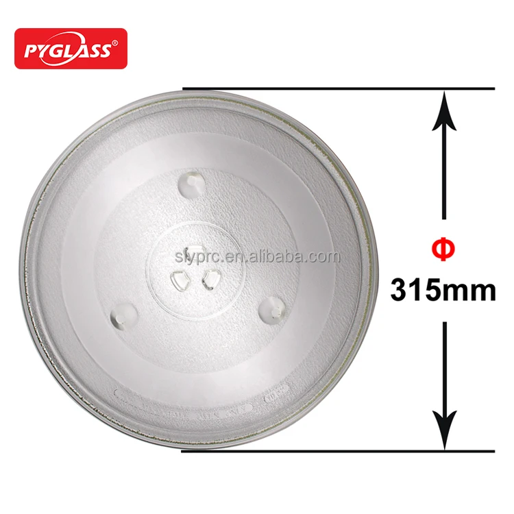 Glass Microwave plate Glass turntable plate for sharp microwave oven with 3 Fixtures, 315 mm