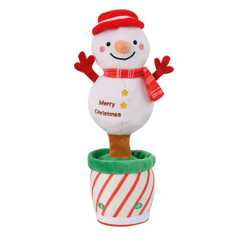 Christmas Electric Plush Dancing Doll Interactive Creative Funny Ornaments Xmas Theme Twisting Christmas Decoration Plush Doll