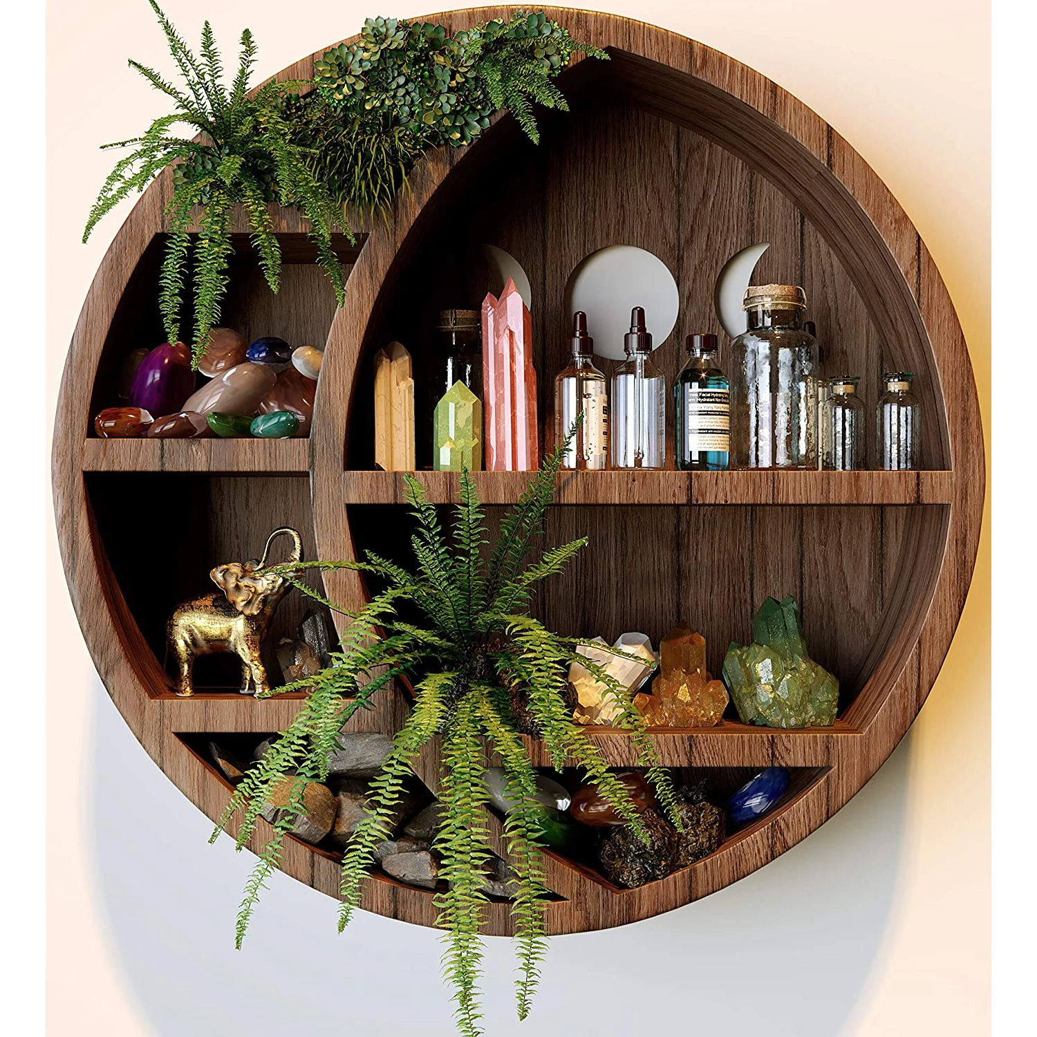 2021 Top For Crystals Wall Hanging Floating Shelves Moon