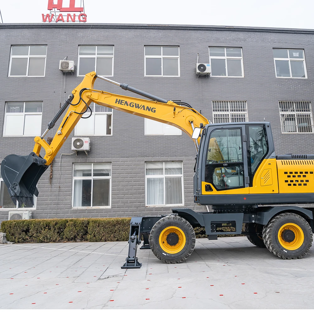 Brand New excavator machine 7 ton 8 ton 15 ton wheel excavator with wood clamp