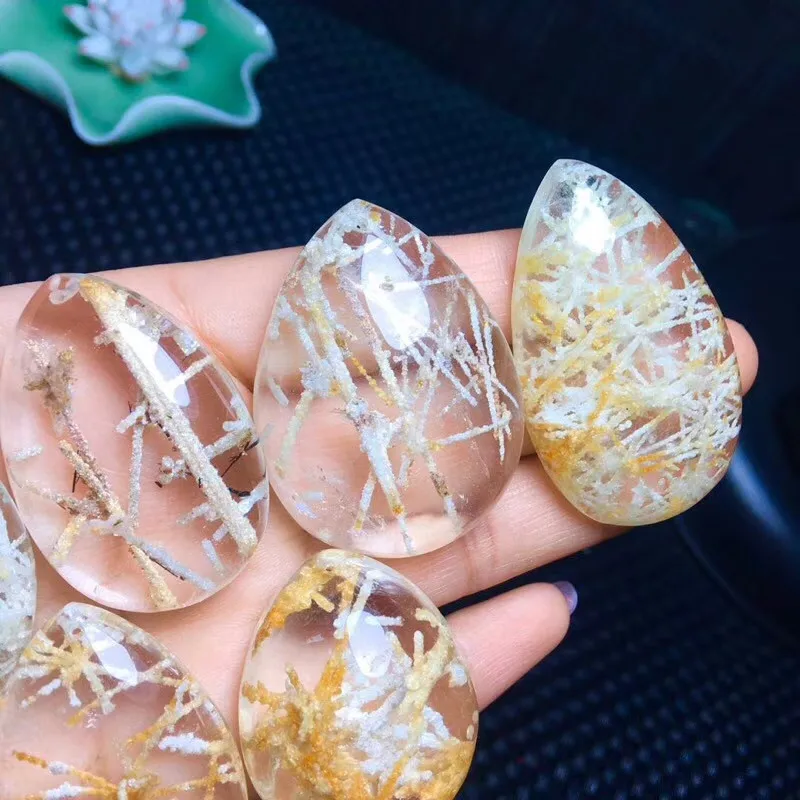 Wholesale Natural Crystal Healing Stone Snowflakes Ghost Crystal Pendant