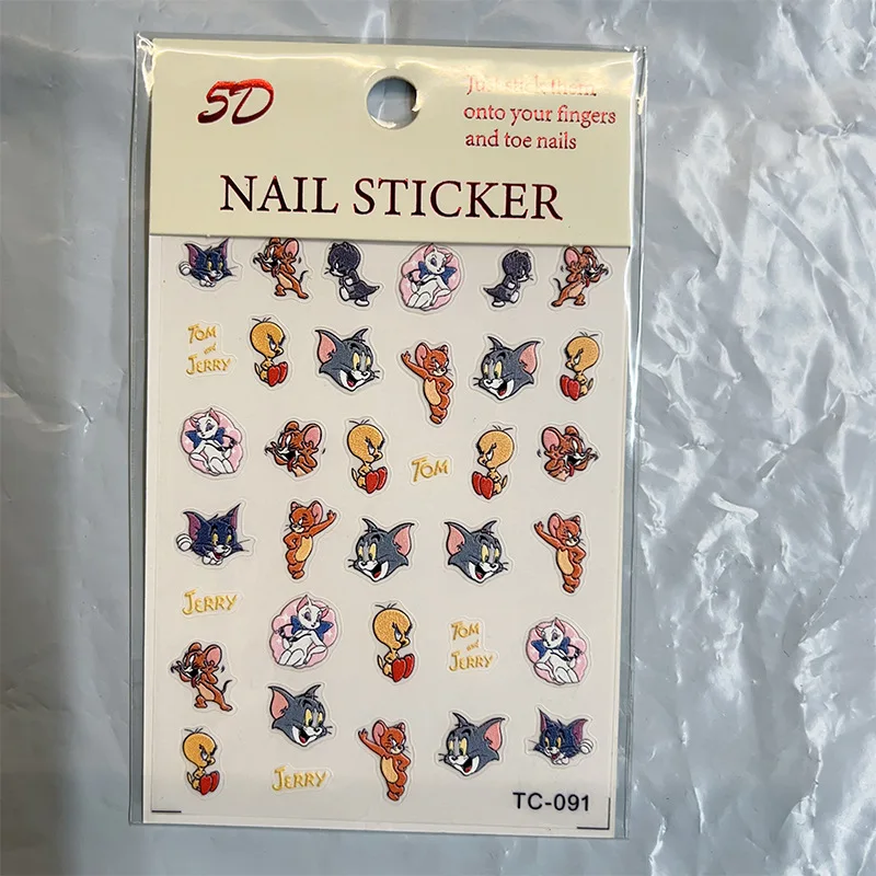 Popular Cartoon Character Design in Color Nail Art Decals Paper Material Printing Professional Salon Supplies Stickers