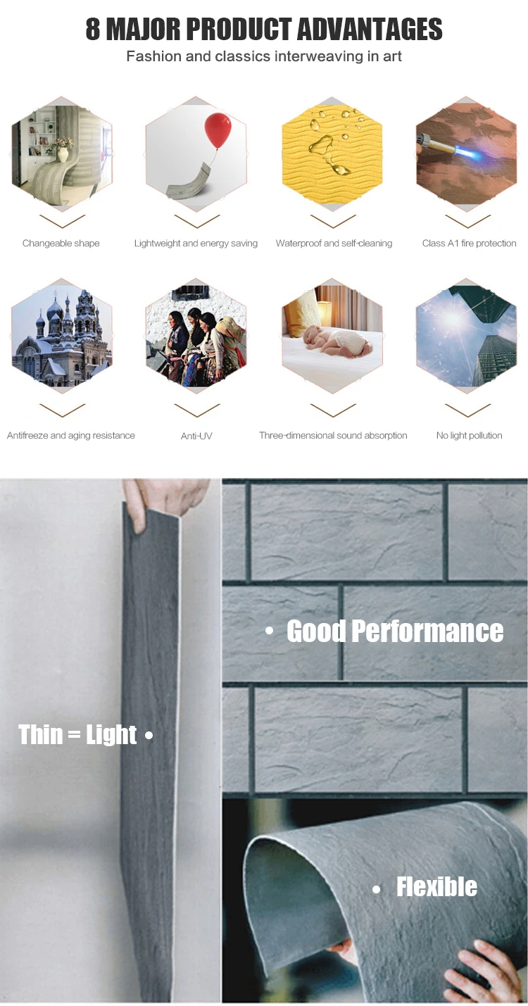 Building Decorative Material Outside Wall Cladding Tiles Flexible Wall Tiles
