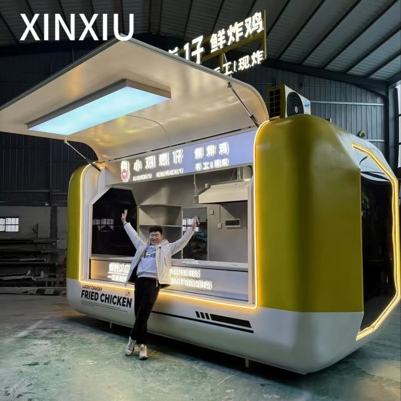 New Mobile Modern Fast Food Vending Trailer Truck for Sale Pink RED Black Yellow Green Mobile Restaurant Car Restaurant
