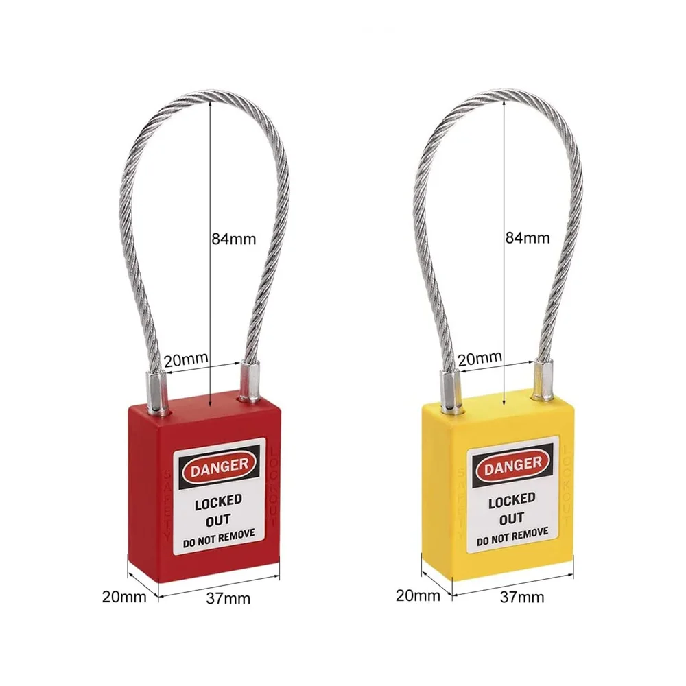 175mm Top Security Safety Lockout Tagout Safety Cable Locks out Steel Cable Wire PadLock
