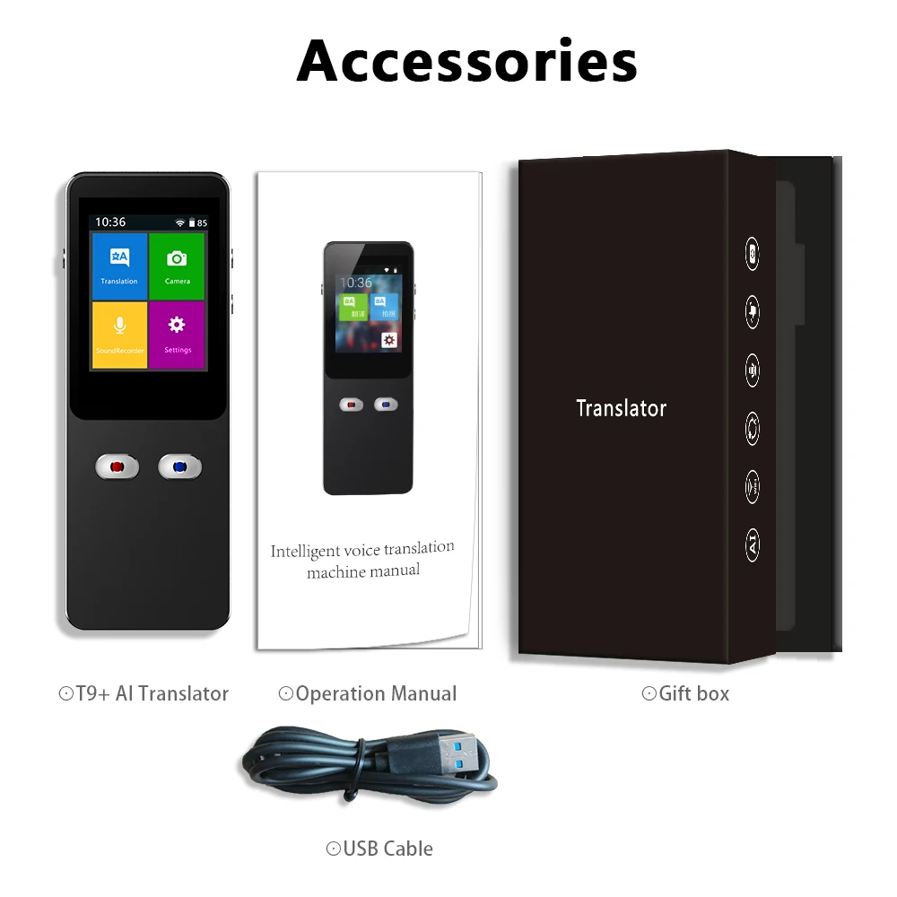 T9+ Portable Real Time Smart 137 Language Translation Device With Camera-translation For Business Meeting Languages Translator
