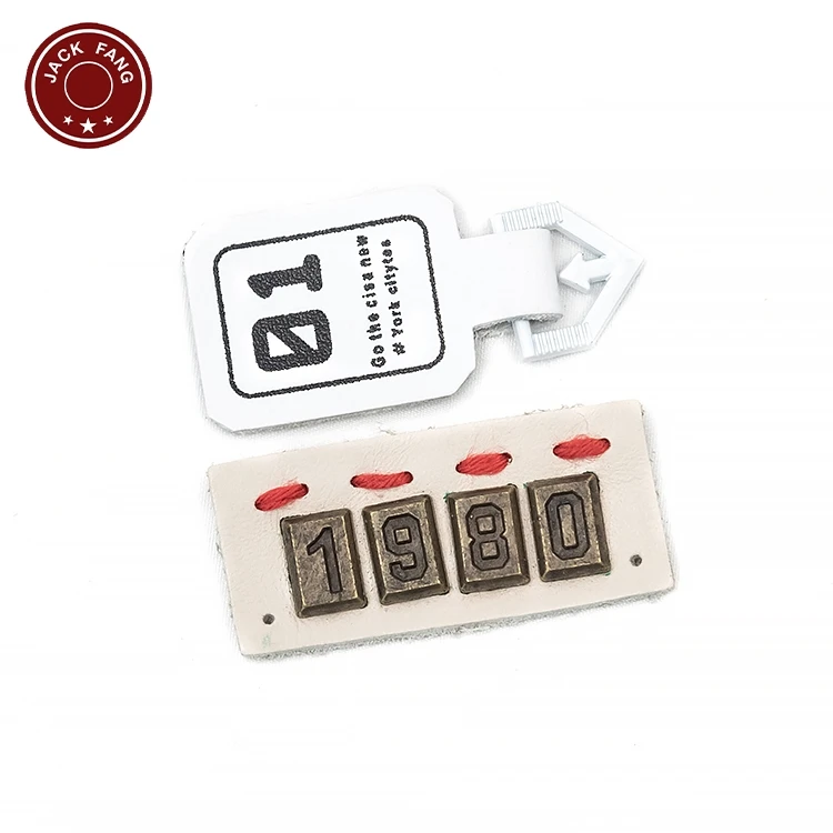 Best Price Handmade Jeans Print Logo Deboss Pu Leather Label Tag Leather Woven Label