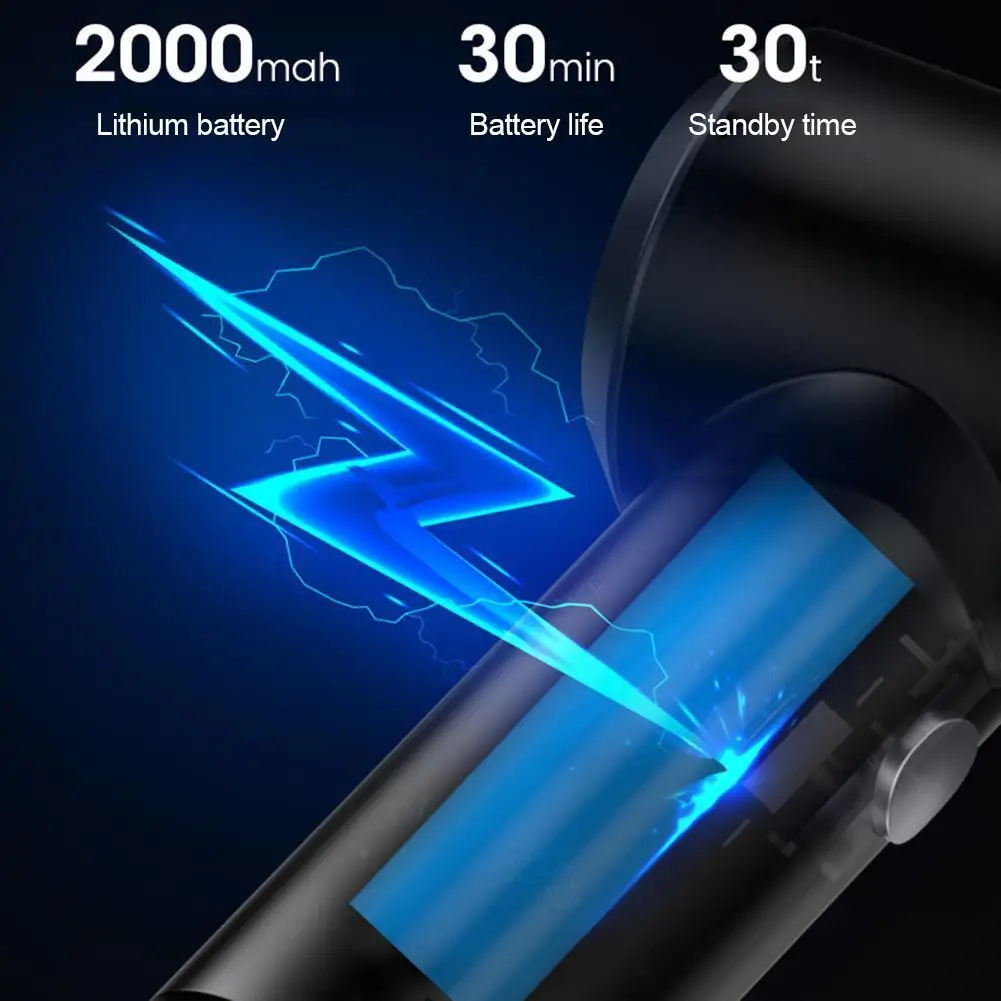3000PA   Compact Wireless Mini Cordless Car Vacuum Cleaner Handy Portable Handheld Vacuum for Outdoor Use Battery-Powered