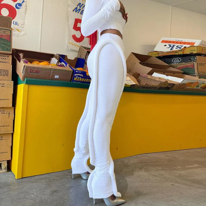 Unique Design Ladies Fluorescent Color Slim Women Fashion Trousers Ladies Casual Plain Ribbing Scrunch Butt Leggings Women