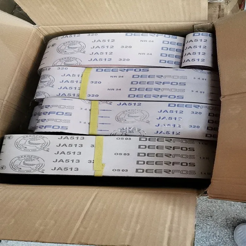 Deerfos Calcined Alumina Soft Cloth Abrasive Sanding Belt For Metal Polishing JA512 JA513