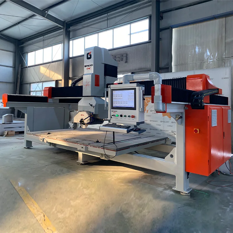 Professional intelligent CAM software automatic 5 axis CNC marble granite natural stone tile cutting machine