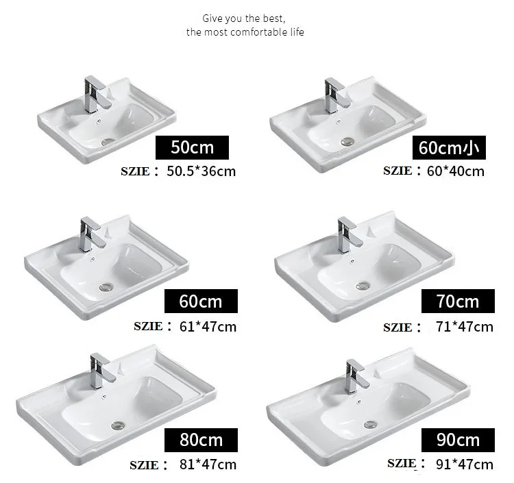 Factory Direct Sales Rectangle Sink Bathroom Vanities Ceramic Wash Basin Cabinet basin