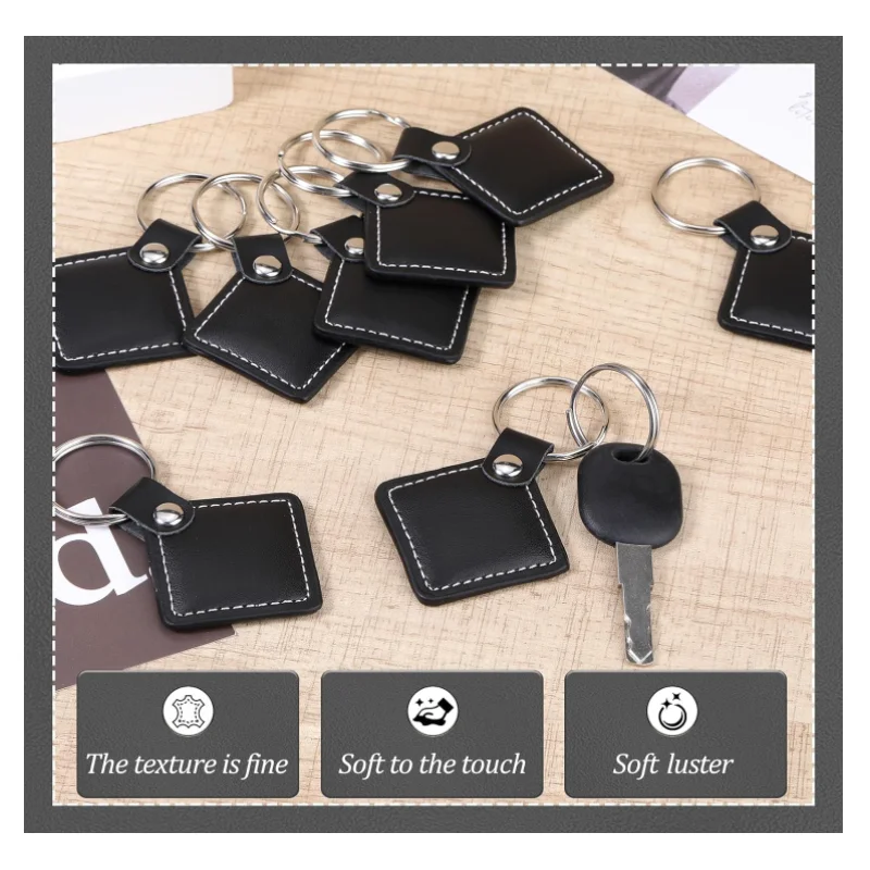 Custom Fashion Design PU Genuine Crazy Horse Multi-style Car Key Tag Bulk Leather Keychains Leather Keychain Tags