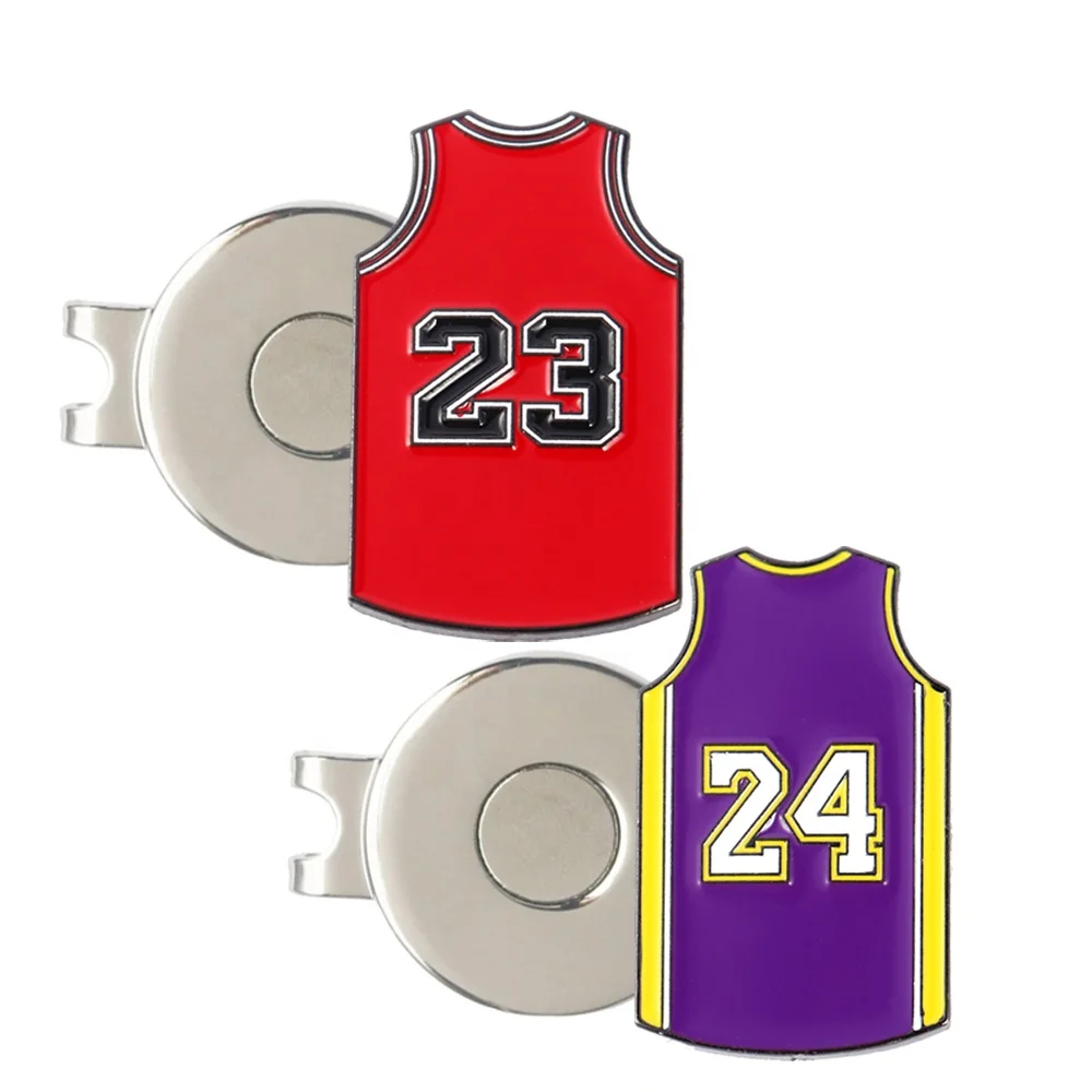 Wholesale Colour Enamel Metal Golf Ball Marker Coin Custom Logo Magnetic Hat Clip