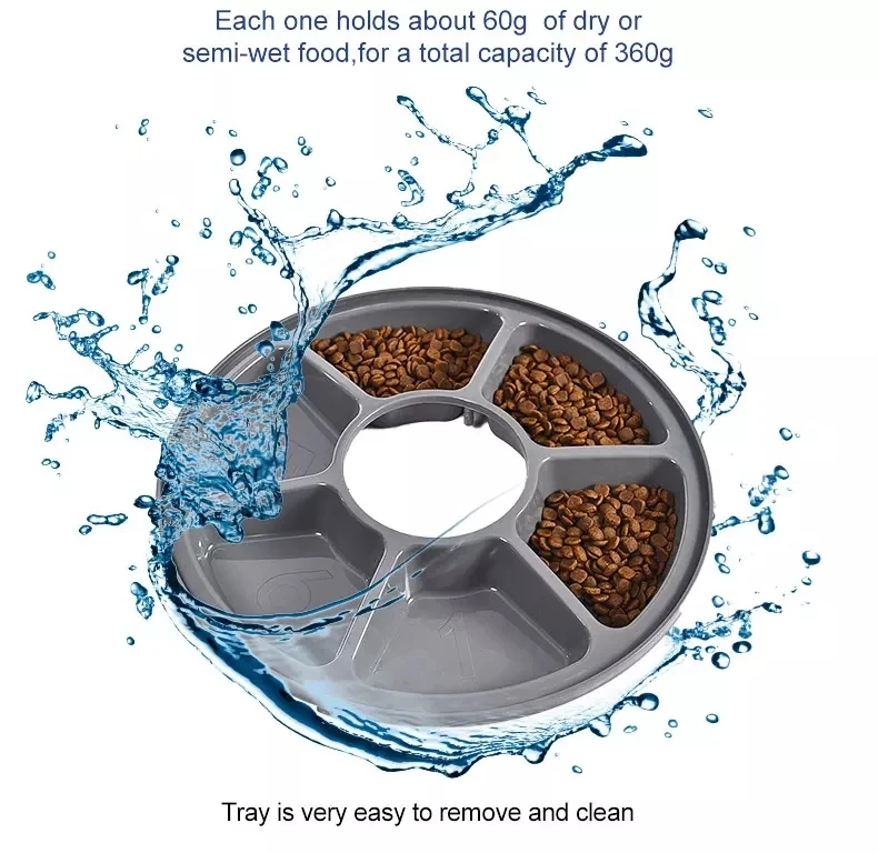 
Automatic Pet Feeder Timing Feeder 6 Meals 6 Grids Cat Dog Electric Dry Food Dispenser Dish Feed 24 Hours Timer Pet Supplies 