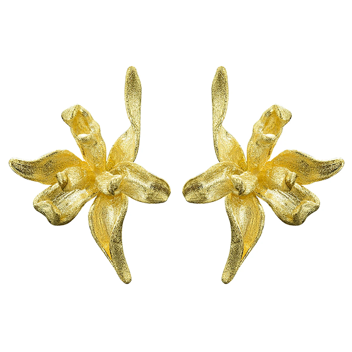 Lotus Fun Elegant Iris Flower Fashion Stud Earrings Jewelry Women 2024