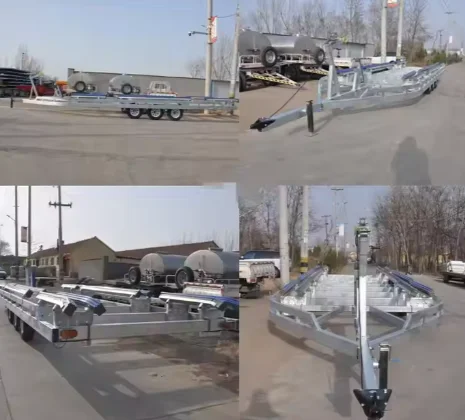 5-тонный оцинкованный 3-осевой прицеп для корабля и пластиковая лодка буксировки плавсредств