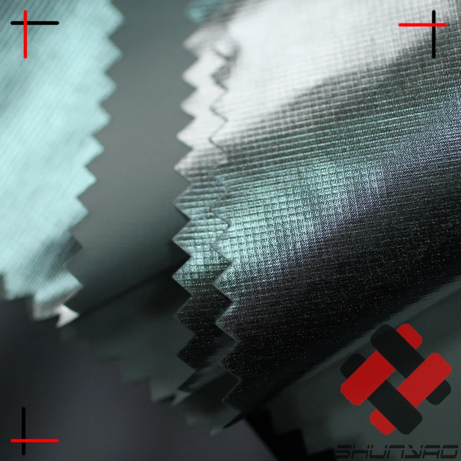 20D ultralight silver foil coated nylon ripstop fabric
