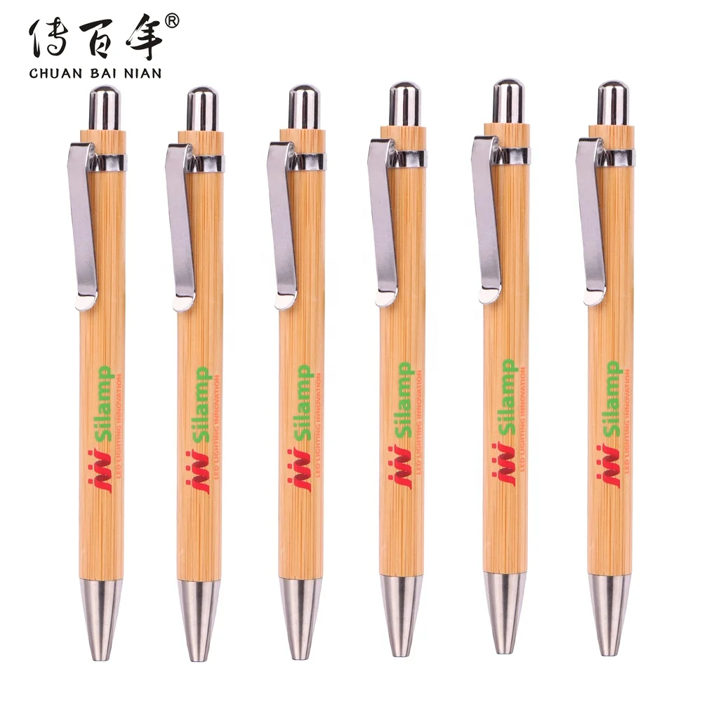 Hot Sales Promotional Gift Cheap Eco Friendly Recycled Wood Bamboo Ball Pen with Logo Print