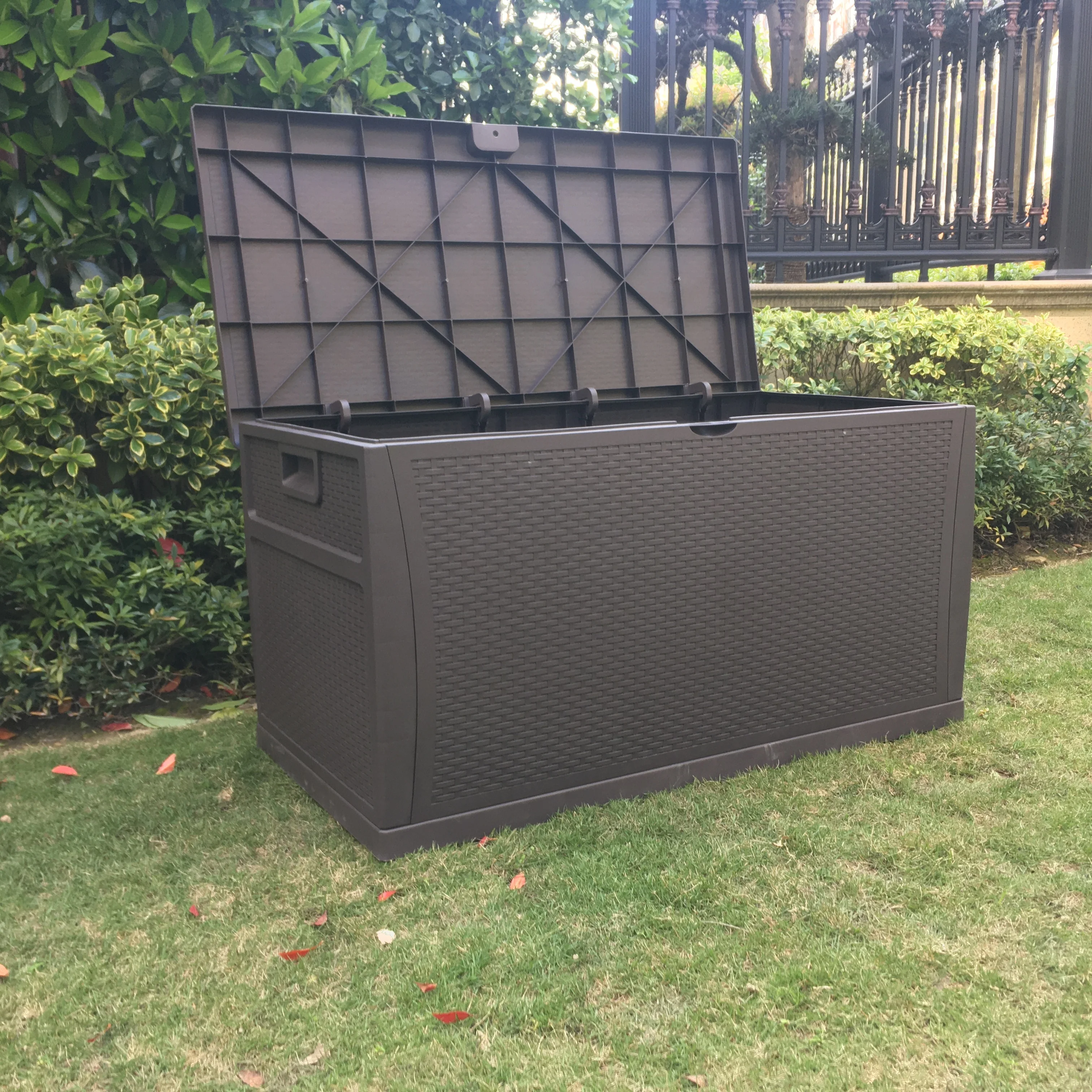 450L outdoor garden rattan box plastic storage