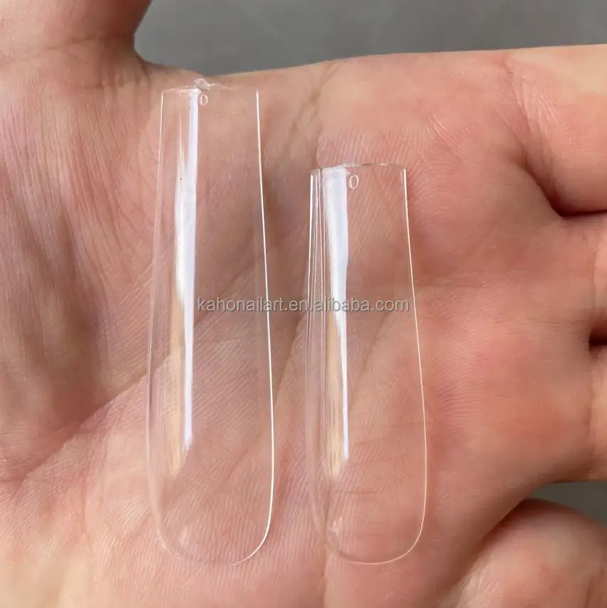 Transparent Gel x Full Cover 3Xl Square XXL Extension False Nail Curved Press On Nails Soft Gel Super Long Nail Tips
