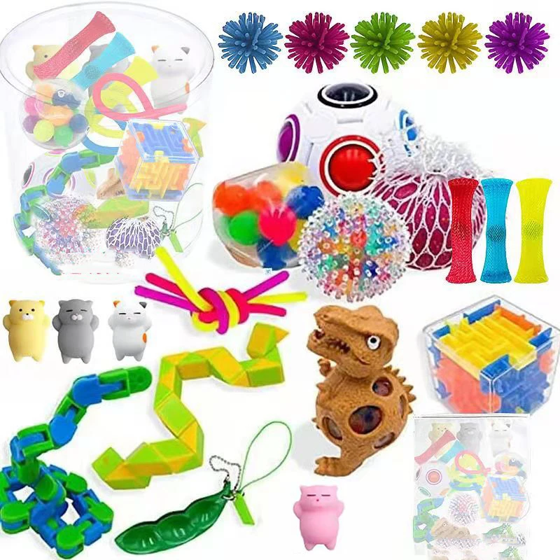 Fidget Sensory Toy Stress Anxiety Relief Autism Toys Set Pops Bubble Fidget Toys Decompression Gift For Kids Adults