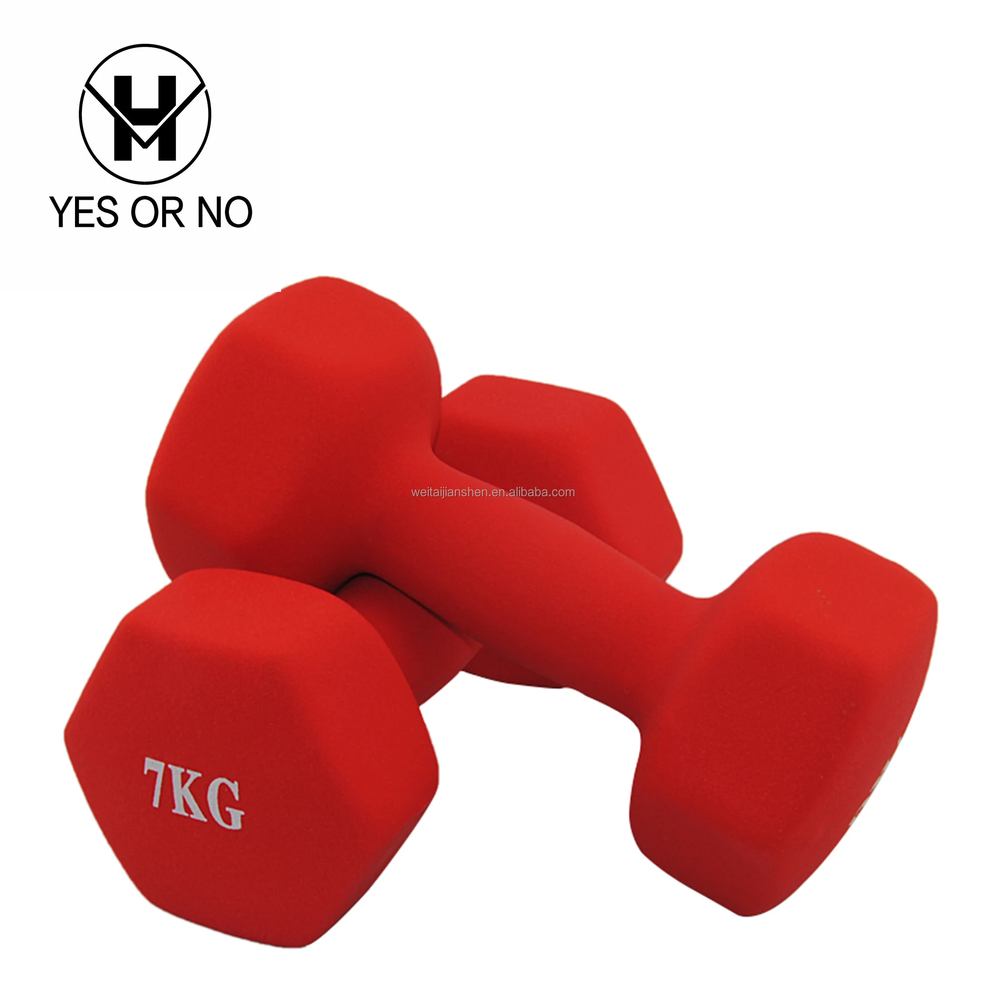 Wholesale Gym Workout Colorful Neoprene Dumbbell 10 Pounds Classical Head Vinyl Dumbbell Set