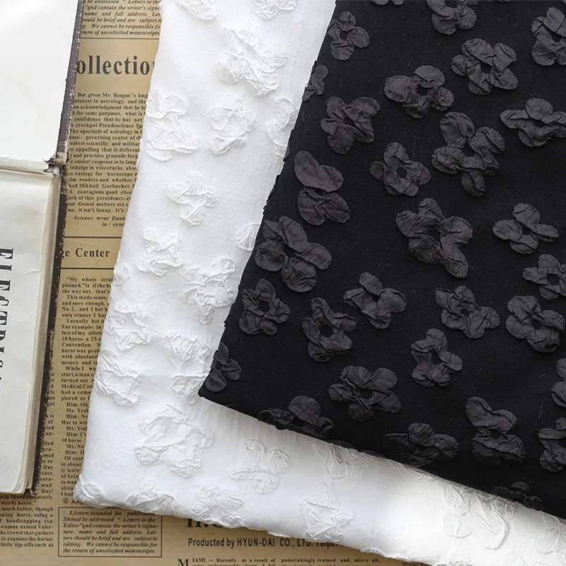 Blue Jacquard Lace Fabric Brocade Material Floral Organza Mesh Cloth French Net Tulle Dentelle