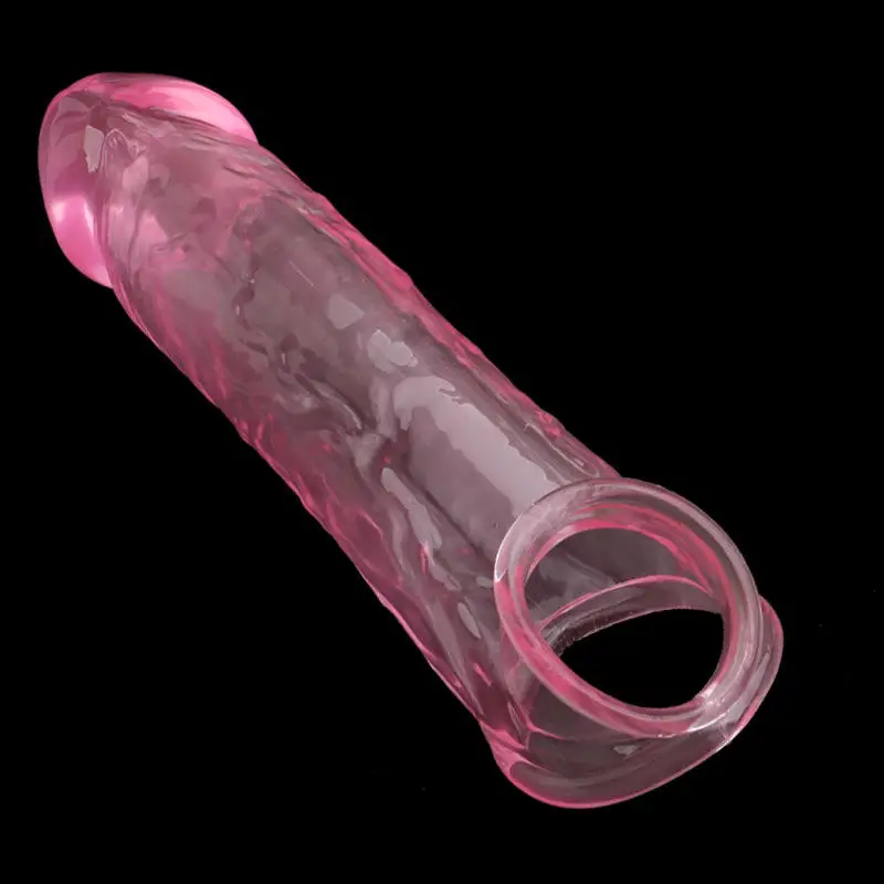 SHUNQU Reusable Penis Sleeve Extender Cock Rings Delay Ejaculation Silicone Glans Cover Enlargement Sex Toys For Men