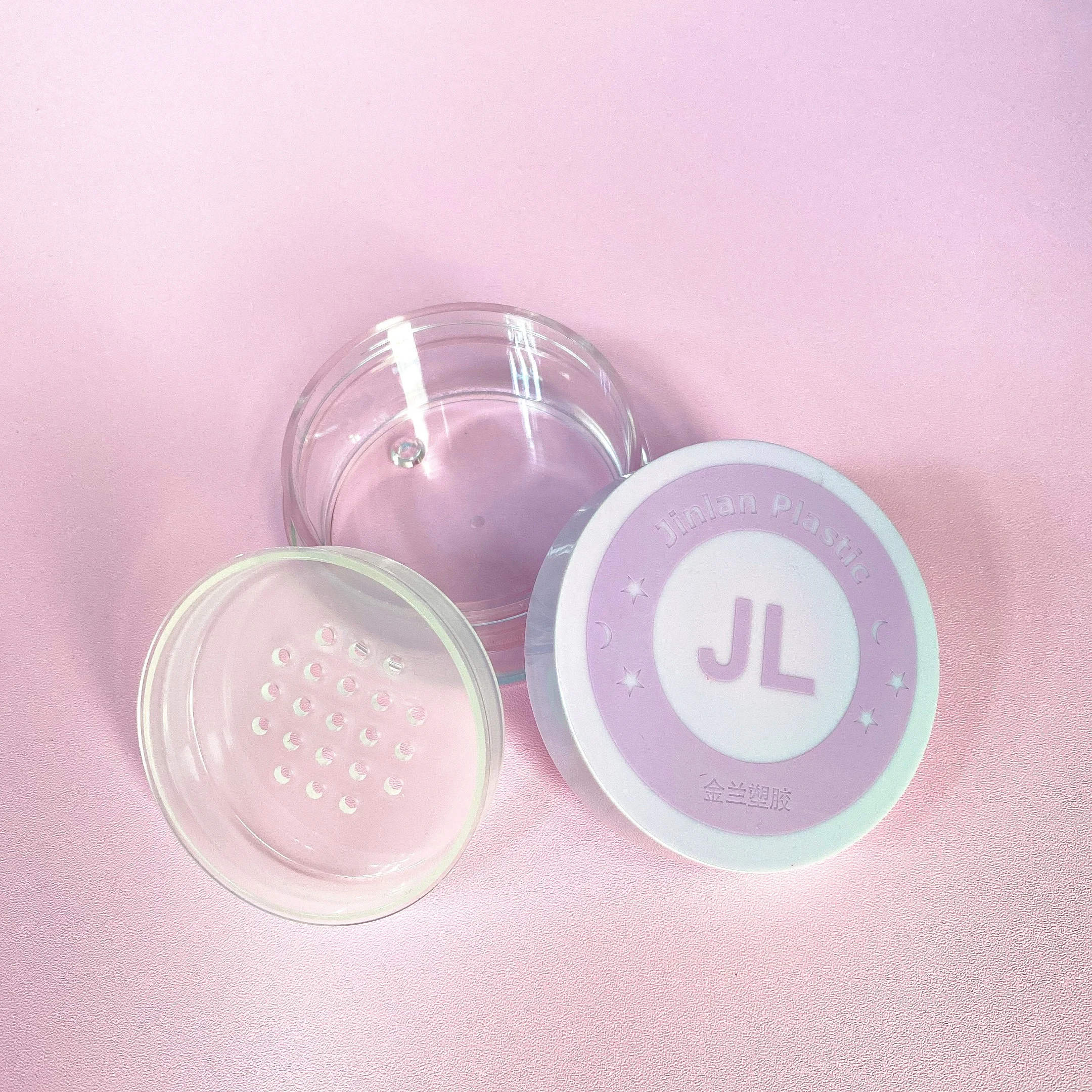 Low Moq Empty Compact Powder Container Pink Reusable Compact Powder Case Cosmetic Container