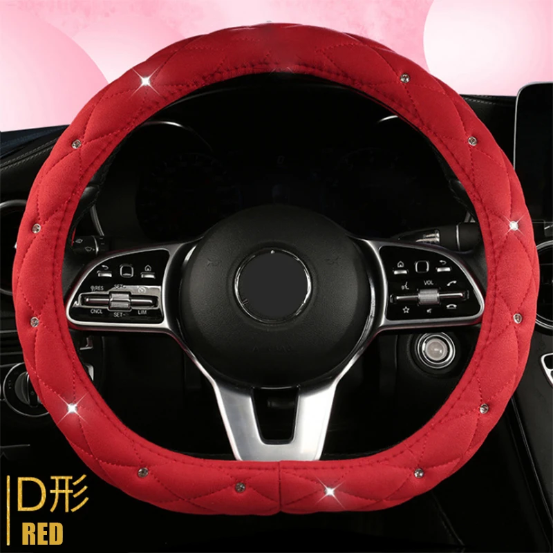Wholesale Four Seasons Universal 38cm Female Style wheel steering covers bling