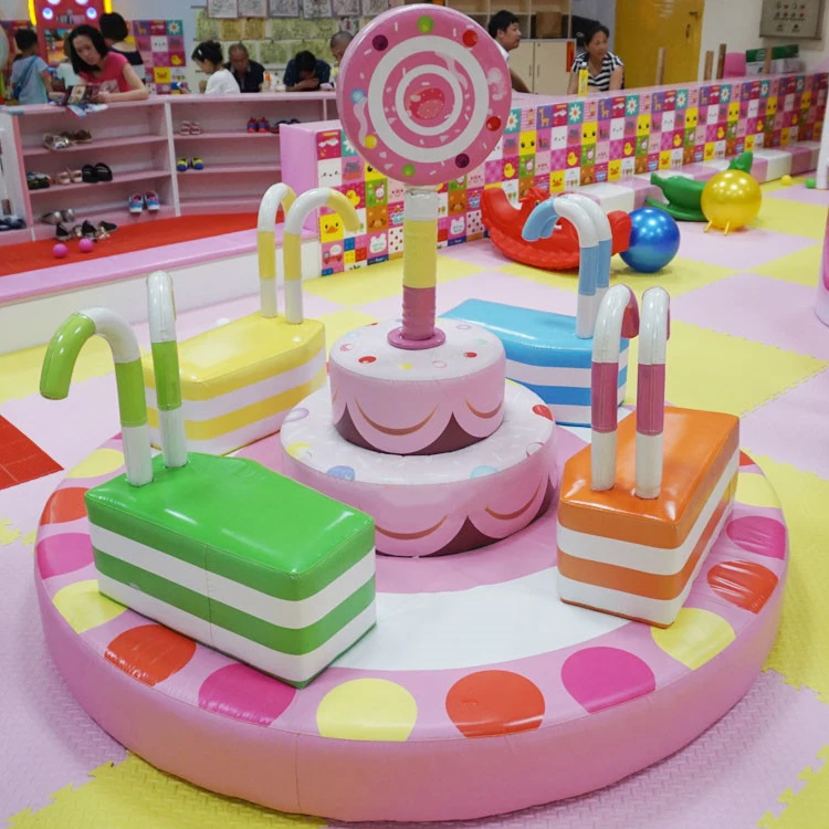 Professional Kids Playground Accessories Electric Merry Go Round Turntable Children Indoor Soft Play Equipment for Sale