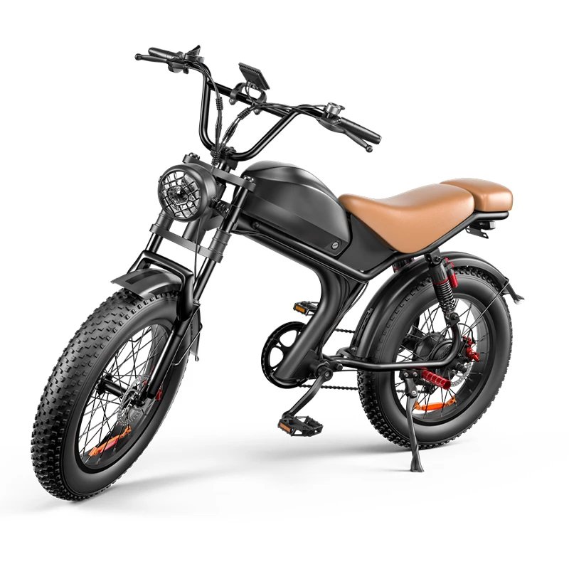 7-Speed 20 Inch Full Suspension Folding Fat Tire E Bike Ebike Fatbike Electric Bicycle Big wheel hub Motocross