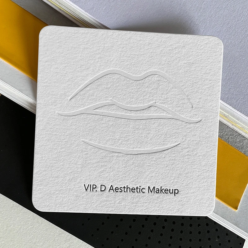 400gsm Cotton Card Paper Handmade Greeting Card Embossed Logo Custom For Wedding