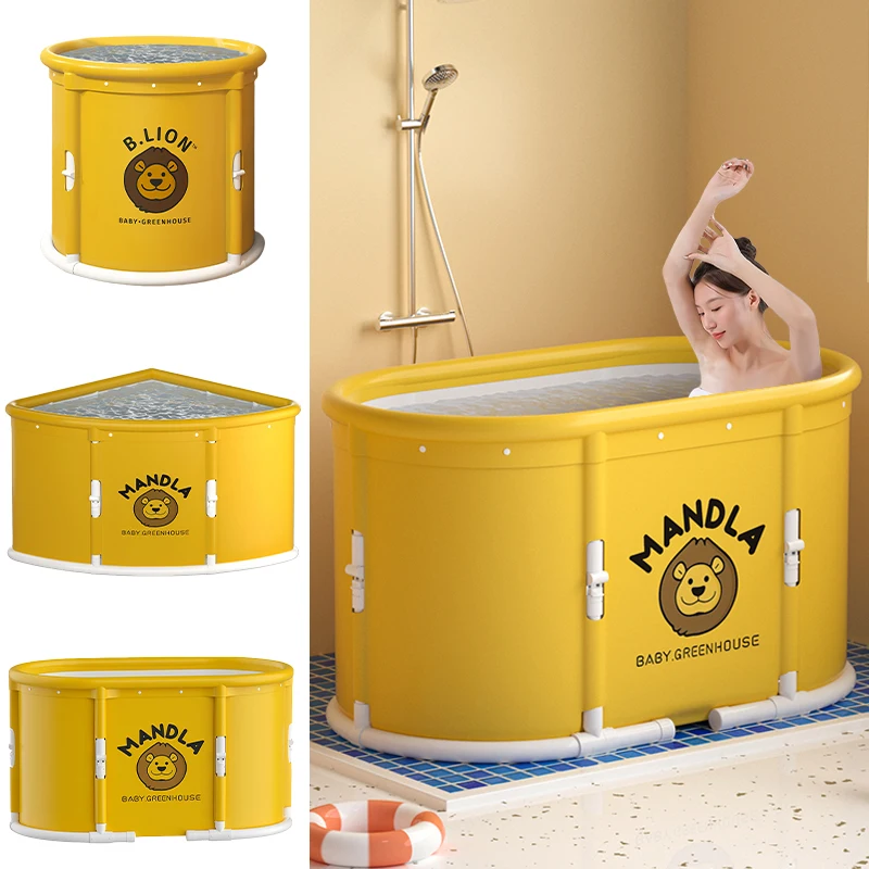 In Stock Floatable Shower Bath Portable Folding Spa Bath Tube Fibreboard Round Shape Custom Logo Floatable Shower Bath For Adult