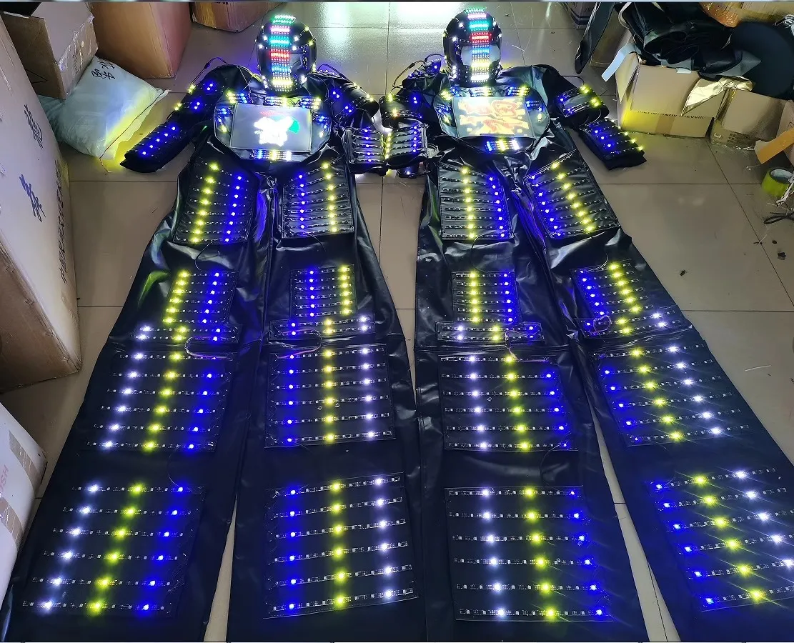 Лидер продаж полноцветный пиксельный светодиодный костюм робота David Guetta лазерный робот куртка Рейнджер светящиеся костюмы