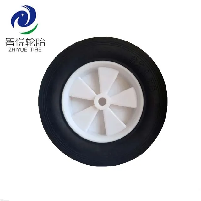 8x1.75 solid rubber wheel/farm wagon wheels/lawn mower tires rubber semi pneumatic