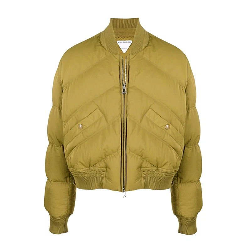 OEM custom high quality oversize winter bomber puffer men plus size jackets men goose down padded cropped gentlemen jacket