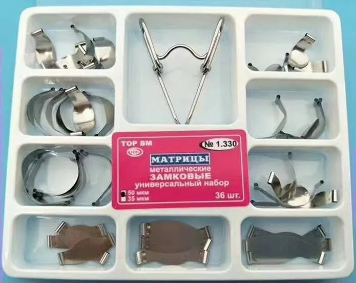 Dentanl Saddle Metal Matrices Universal Kit Dental Sectional Matrix Band Dental Saddle Contoured Metal Russian Band