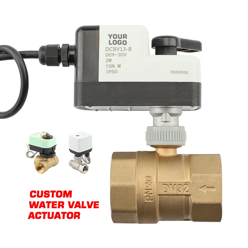 OEM Supported DN40 3-way Electric Water Ball Valve Controlled Brass Plastic Normal Temperature Home Home Kitchen DC12V DC24V