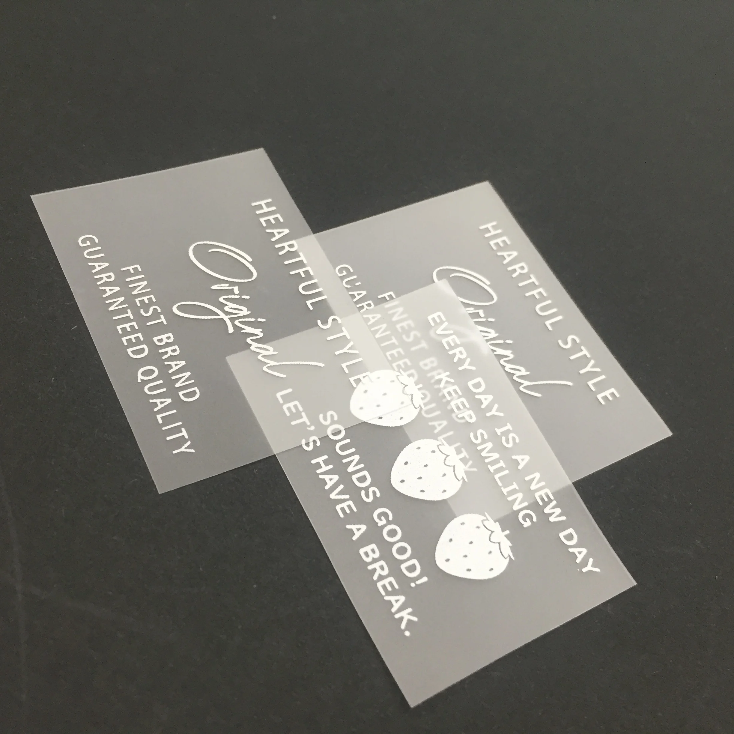 Custom Printed  Soft Plastic Transparent Wash Care Label TPU Clothing Label