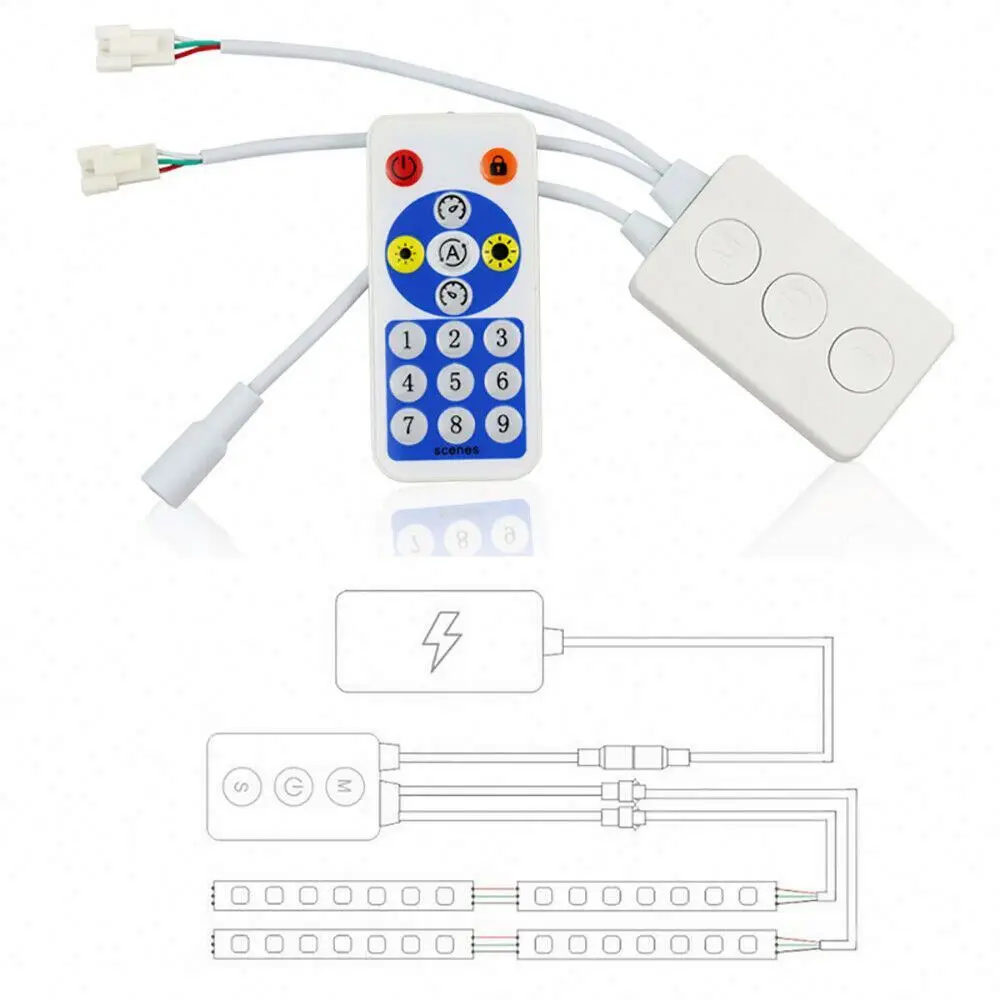 Dc5-24V SP601E светодиодный контроллер двойной выход Smart Music 3Pin 4Pin 5050 Rgb индивидуально адресуемый