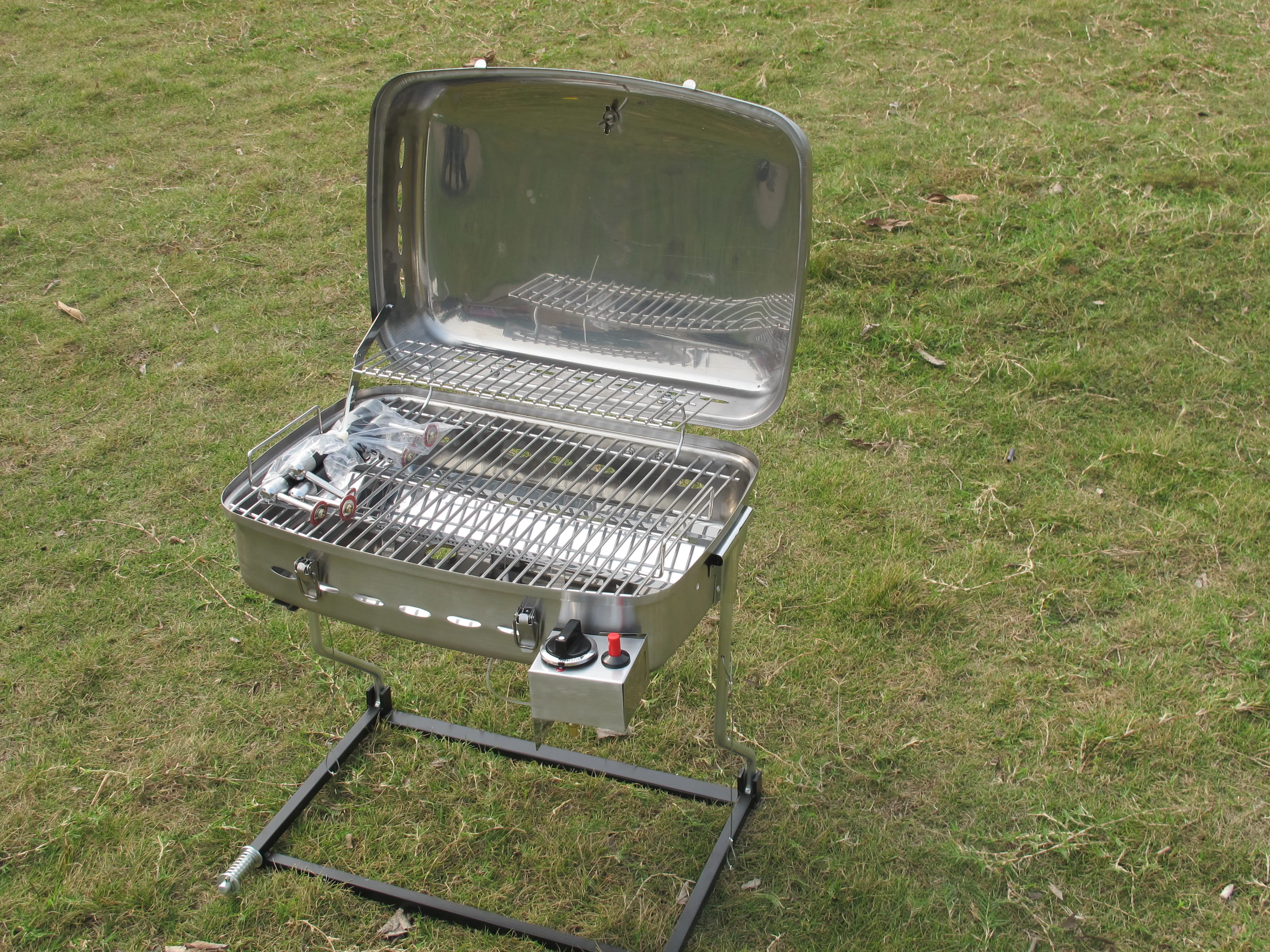 Black Simple Round Gas bbq grills outdoor Easily Cleaned Iron RV04