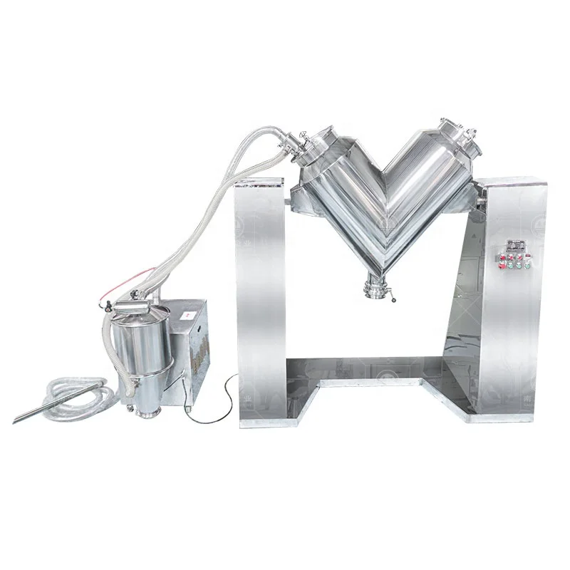 Wholesale 500L V model powder mixer machine with vacuum feeder dry powder vacuum feeding V mixing machinery
