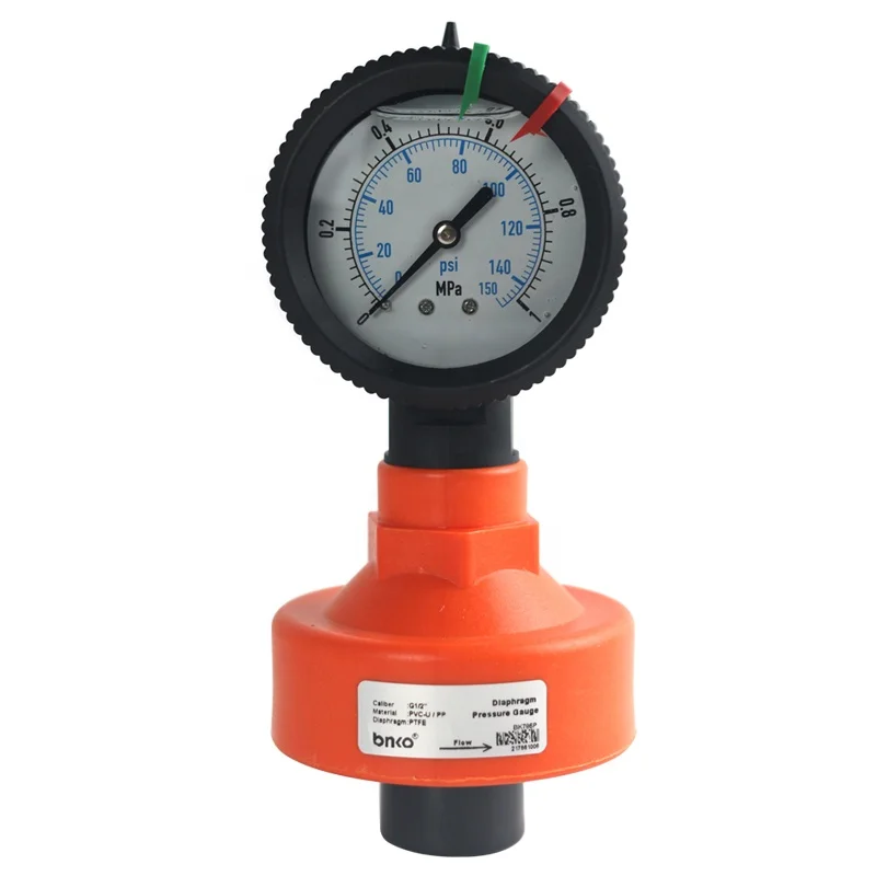 Коррозионностойкий Пластиковый Манометр диафрагмы