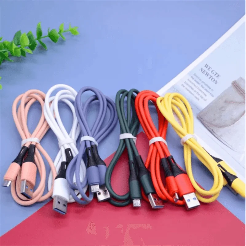 5A Fast Charging Charger USB Wire Cord Soft Liquid Silicone Data Cable