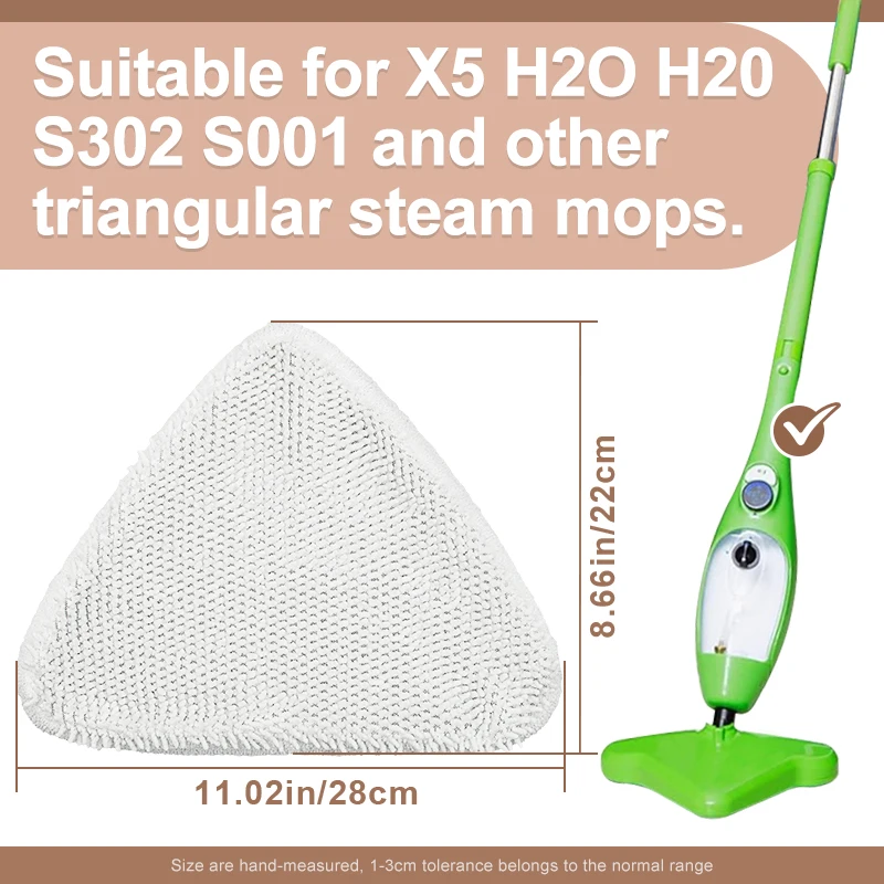 Triangular Steam Floor Mop Wipes Mop Replacement Washable Microfiber Cleaning Pads