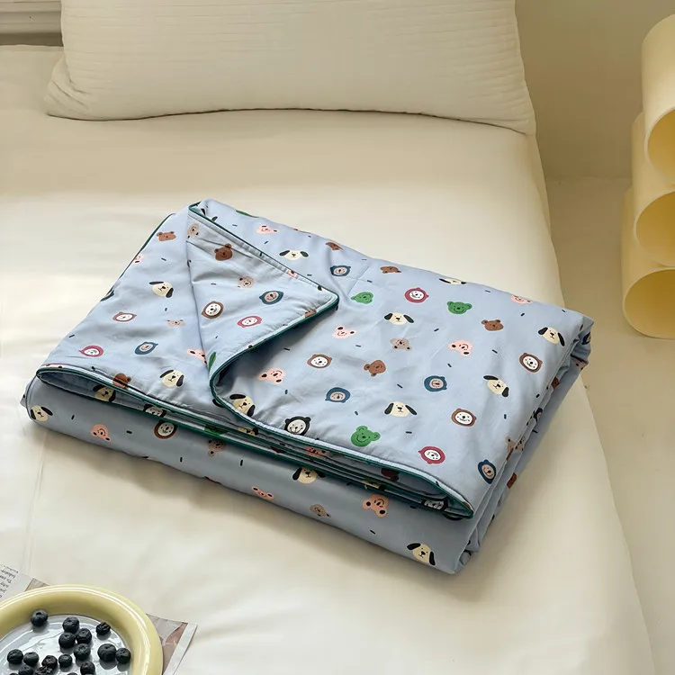 ins small cherry cute cotton summer quilt machine washable class A soybean thin air conditioner quilt